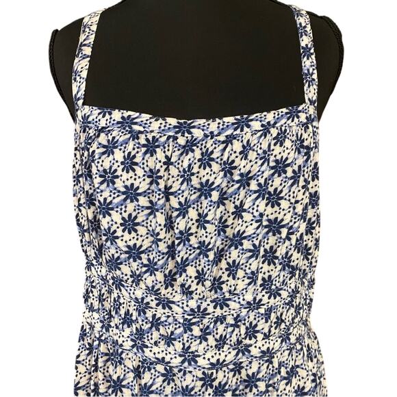 Aeropostale Floral Blue double tie back Dress Large garden girl peasant rayon - Picture 3 of 11